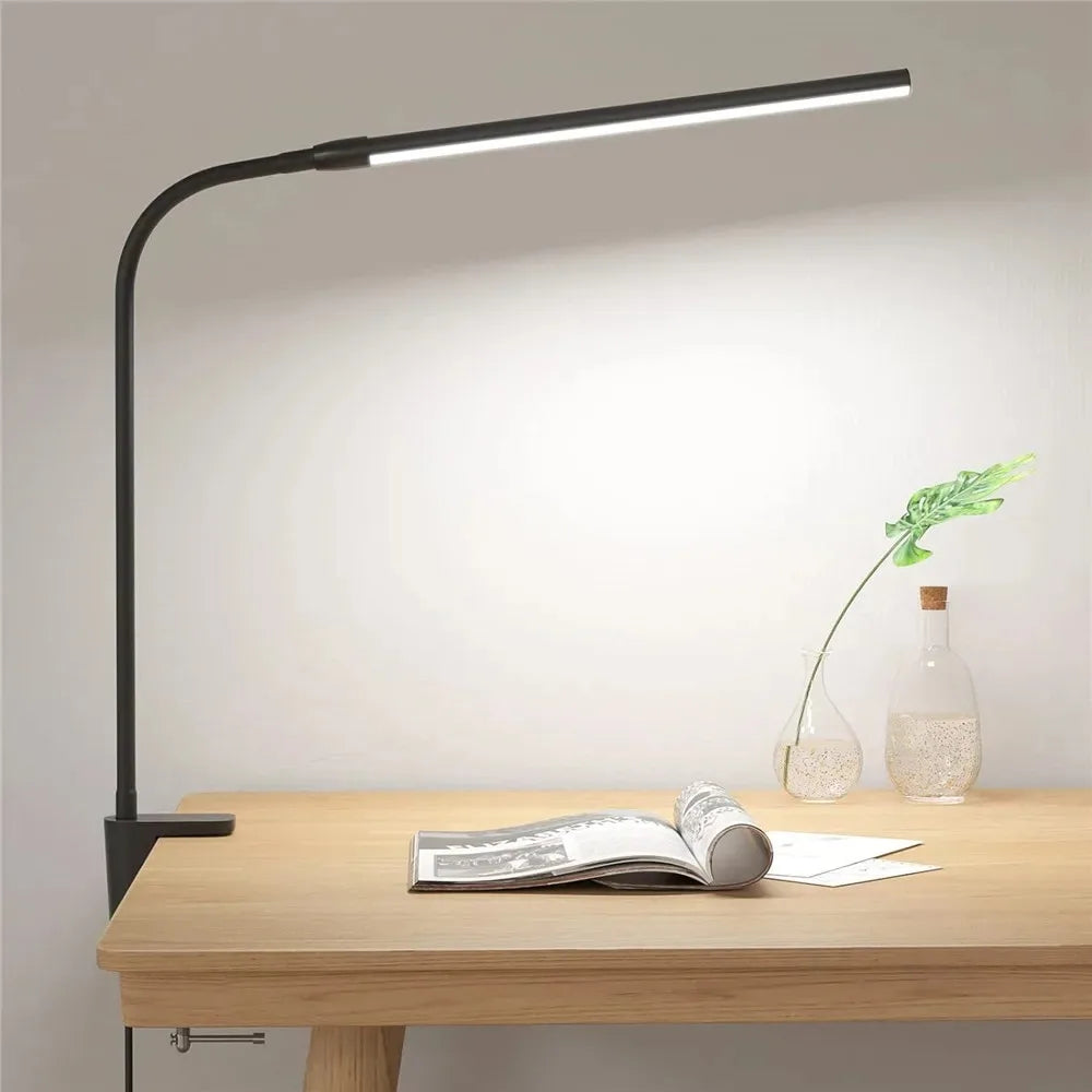 Luminária de Mesa LED DBF com Haste Flexível Gooseneck, CRI 90 e Controle Térmico/Luminoso (Single/Double Head)