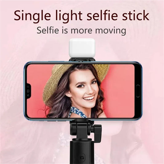 AILEHKUO R1 — Bastão de Selfie com Tripé, Bluetooth e Luz LED