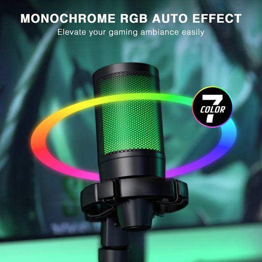 Microfone Gamer FIFINE AmpliGame A2 USB RGB Condensador Cardioide com Mute Touch