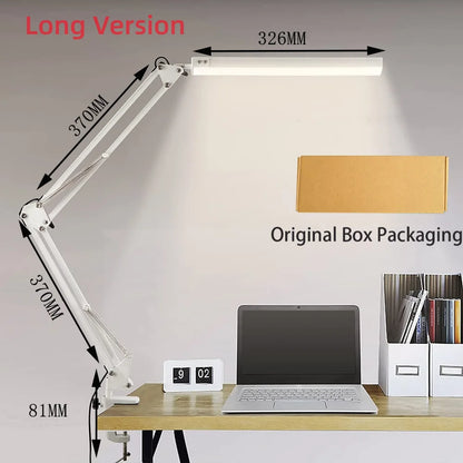 Luminária LED de Mesa com Presilha — 3 Cores e 10 Níveis