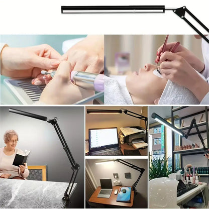 Luminária LED de Mesa com Presilha — 3 Cores e 10 Níveis