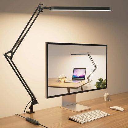 Luminária LED de Mesa com Presilha — 3 Cores e 10 Níveis