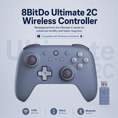 Controle Gamer 8BitDo Ultimate 2C Sem Fio 2.4G com Hall Effect para PC