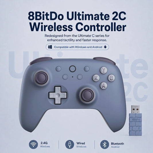 Controle Gamer 8BitDo Ultimate 2C Sem Fio 2.4G com Hall Effect para PC