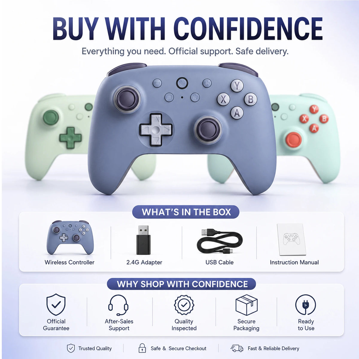 Controle Gamer 8BitDo Ultimate 2C Sem Fio 2.4G com Hall Effect para PC