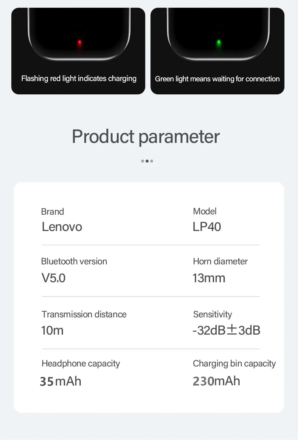 Lenovo LP40 — Fone Bluetooth TWS