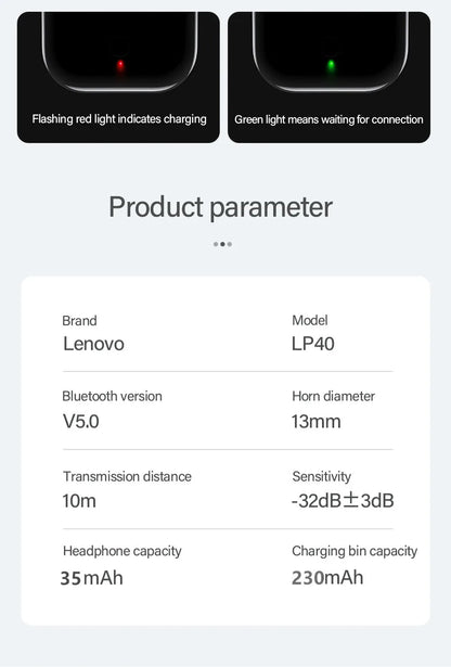 Lenovo LP40 — Fone Bluetooth TWS