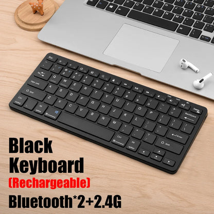 Kit Teclado e Mouse Sem Fio GOOJODOQ KM01 – Conexão Dupla Bluetooth 5.2 + 2.4G Wireless, Conectividade Multi-Dispositivo e Layout Slim 78 Teclas para PC, iPad e Android