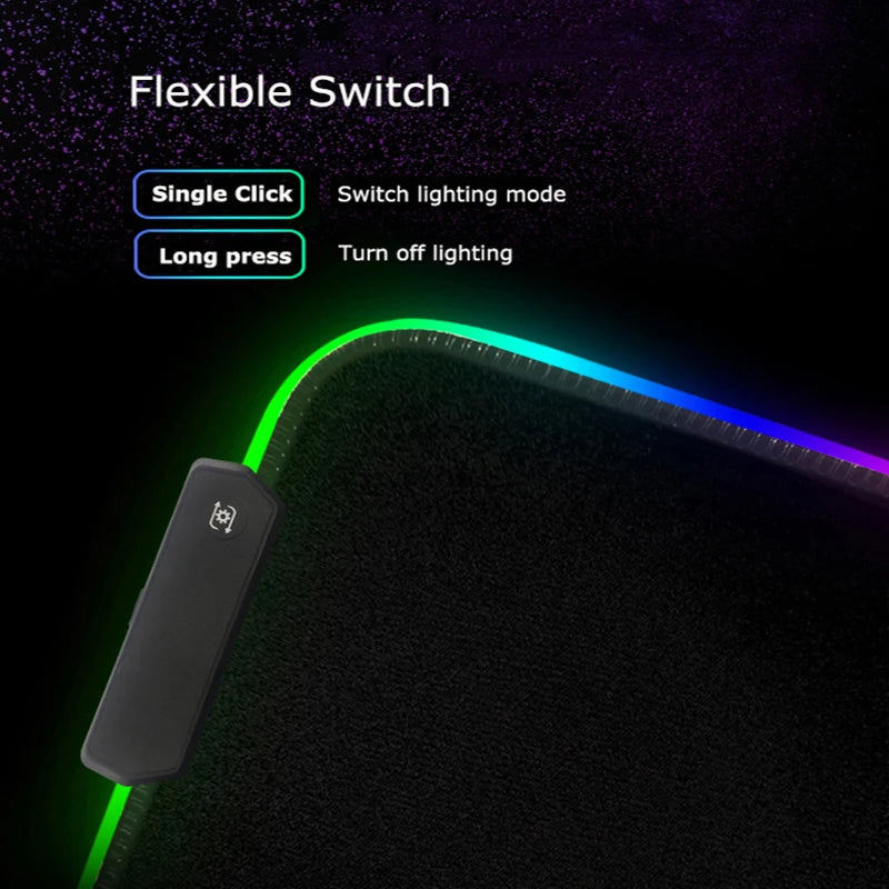 Desk Mat RGB Gamer — Mouse Pad XXL com Iluminação LED
