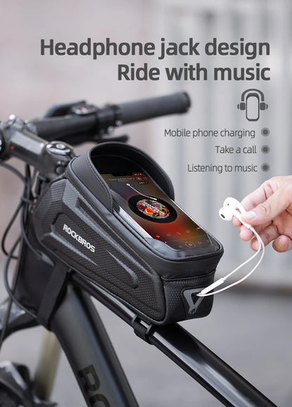 Bolsa de Quadro para Bicicleta ROCKBROS Impermeável com Suporte de Celular
