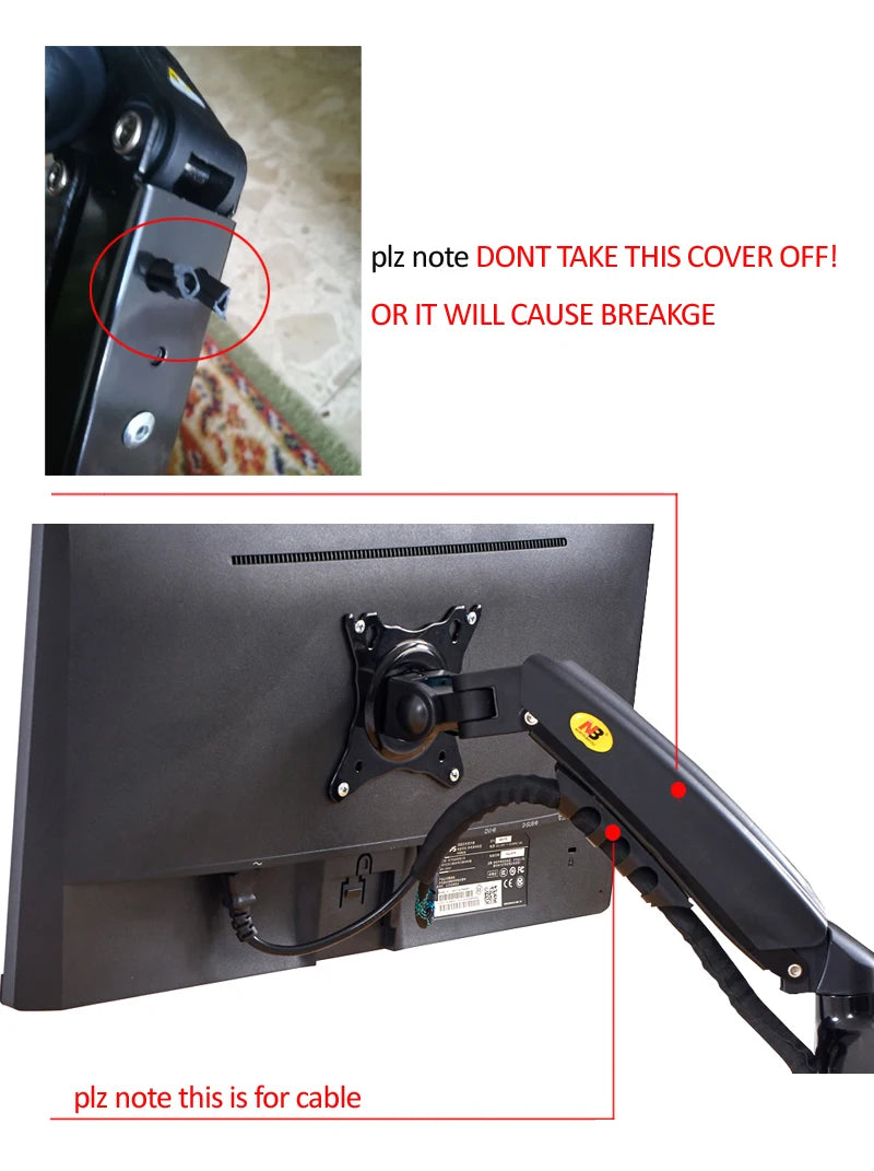 Suporte Articulado para Monitor com Pistão a Gás NB F80 (17" a 30")