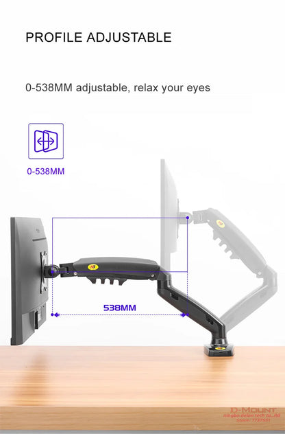 Suporte Articulado para Monitor com Pistão a Gás NB F80 (17" a 30")