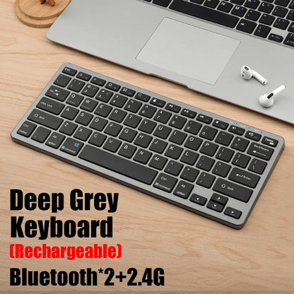 Kit Teclado e Mouse Sem Fio GOOJODOQ KM01 – Conexão Dupla Bluetooth 5.2 + 2.4G Wireless, Conectividade Multi-Dispositivo e Layout Slim 78 Teclas para PC, iPad e Android