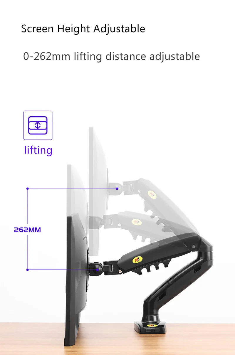 Suporte Articulado para Monitor com Pistão a Gás NB F80 (17" a 30")