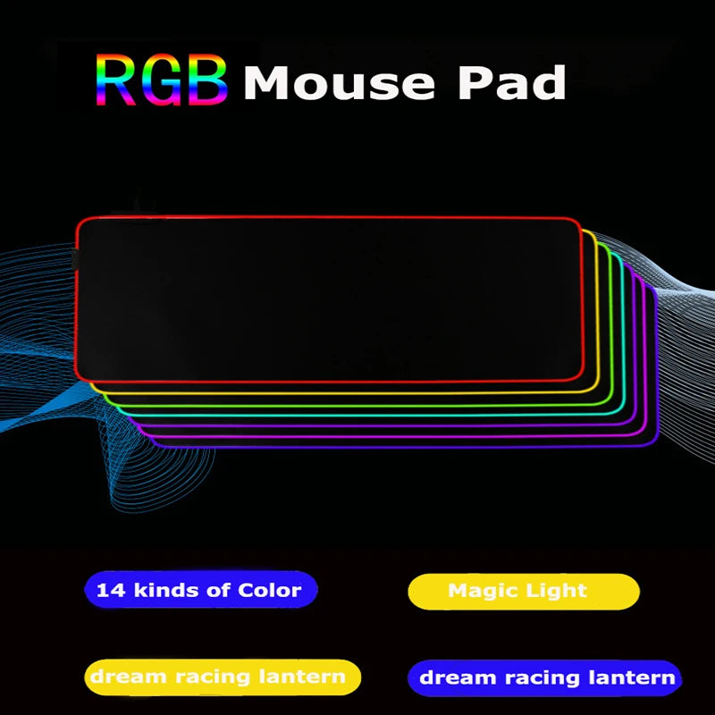 Desk Mat RGB Gamer — Mouse Pad XXL com Iluminação LED