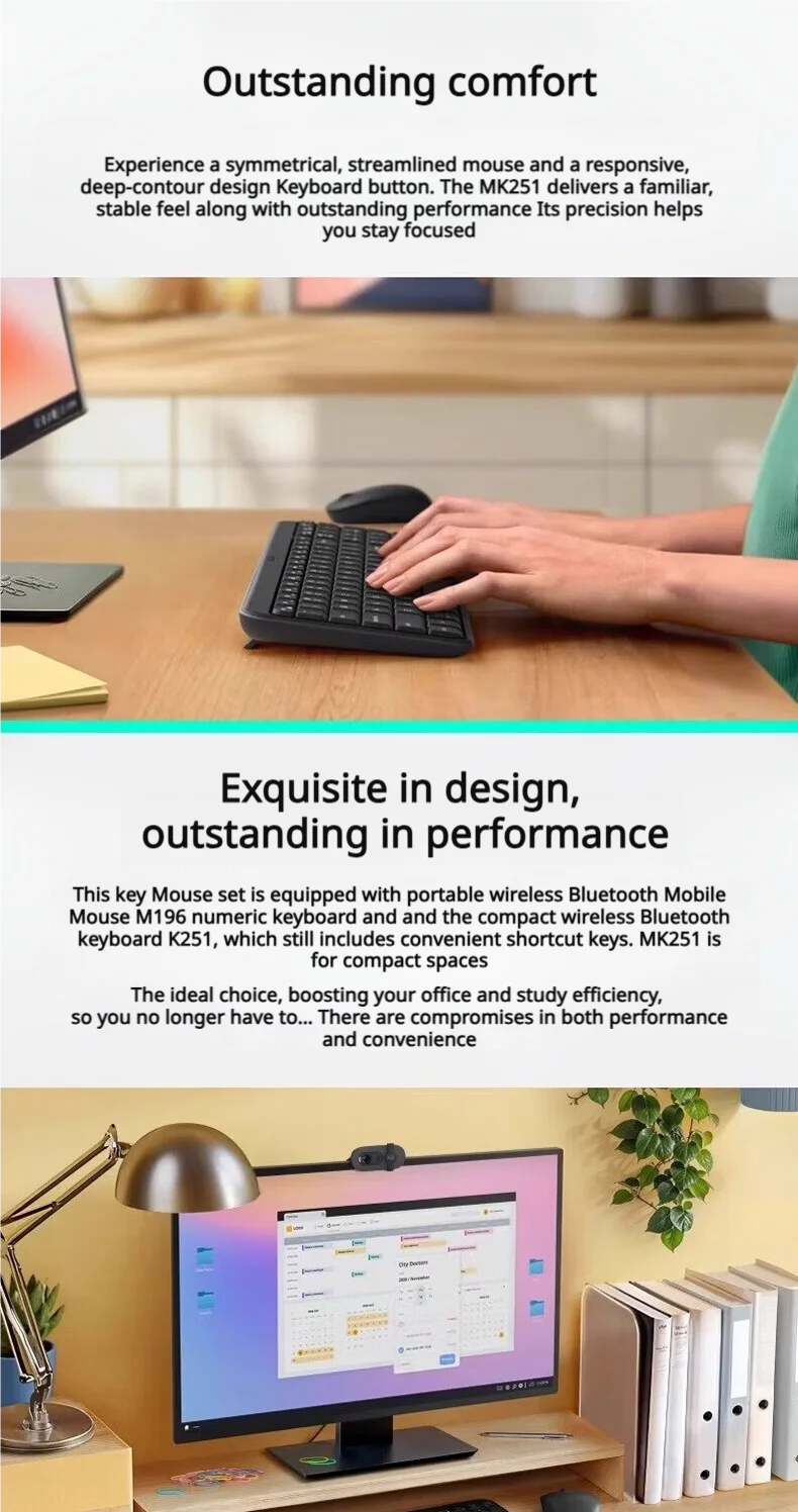 Logitech MK251 — Teclado e Mouse Sem Fio