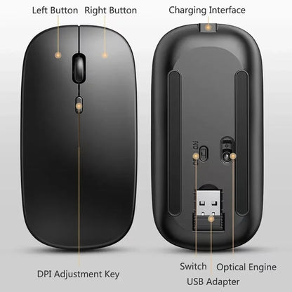 Congdi — Mouse Sem Fio Recarregável Dual Mode
