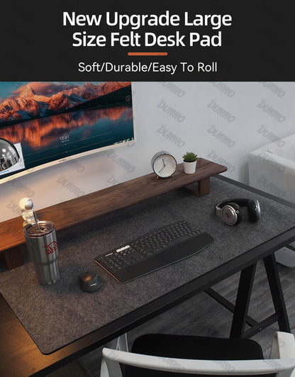 Mouse Pad Premium em Feltro de Lã XXL – Desk Mat Minimalista com Base Antiderrapante