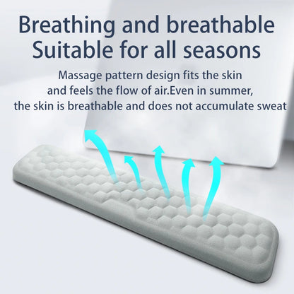 Apoio de pulso para teclado e mouse em espuma viscoelástica, suporte ergonômico para as mãos, ideal para notebooks e laptops.