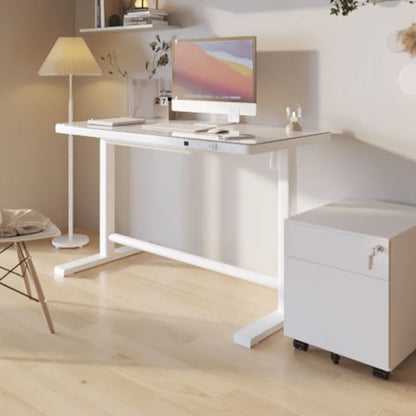 Mesa Ergonômica Inteligente Sit-Stand Elétrica XMSJ/Hollin – Tampo de Vidro Temperado, Estrutura de Aço Motorizada com Ajuste Automático de Altura e Certificação TUV para Alta Performance