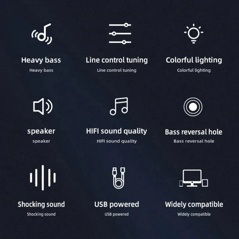 Caixa de Som USB para PC — Estéreo com LED