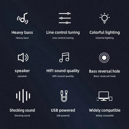 Caixa de Som USB para PC — Estéreo com LED
