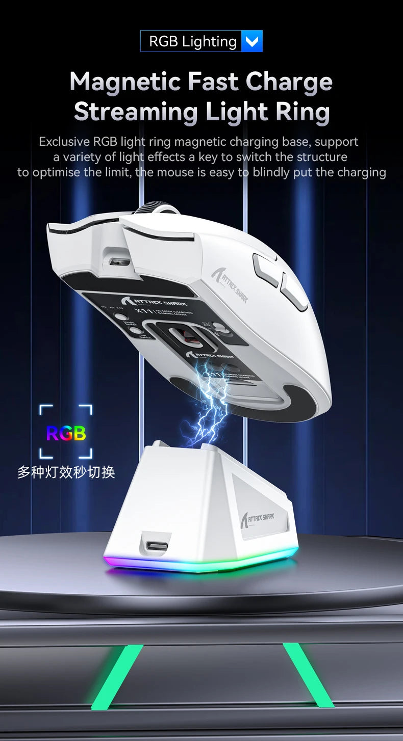 Attack Shark X11 — Mouse Gamer Tri-Mode