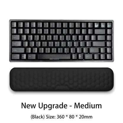 Apoio de pulso para teclado e mouse em espuma viscoelástica, suporte ergonômico para as mãos, ideal para notebooks e laptops.