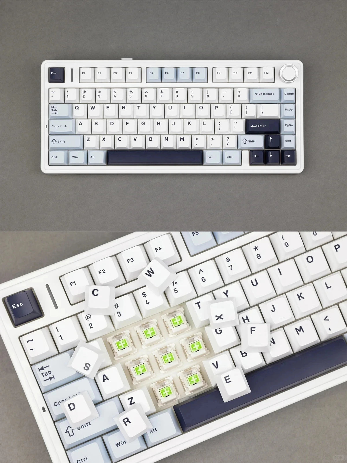 Teclado Mecânico Gamer AULA F75 75% RGB Hot-Swap Bluetooth 2.4G USB