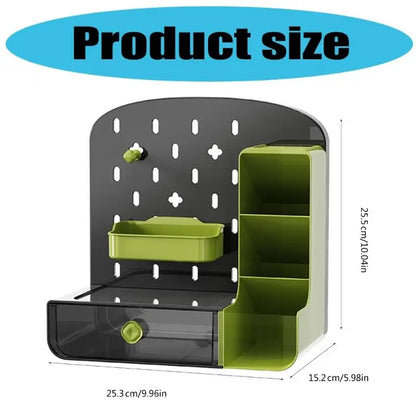 Organizador de Mesa Premium com Mini Painel Pegboard e Gavetas Duplas