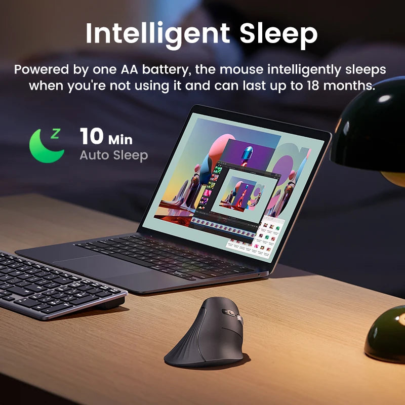 UGREEN — Mouse Vertical Ergonômico Sem Fio 4000 DPI