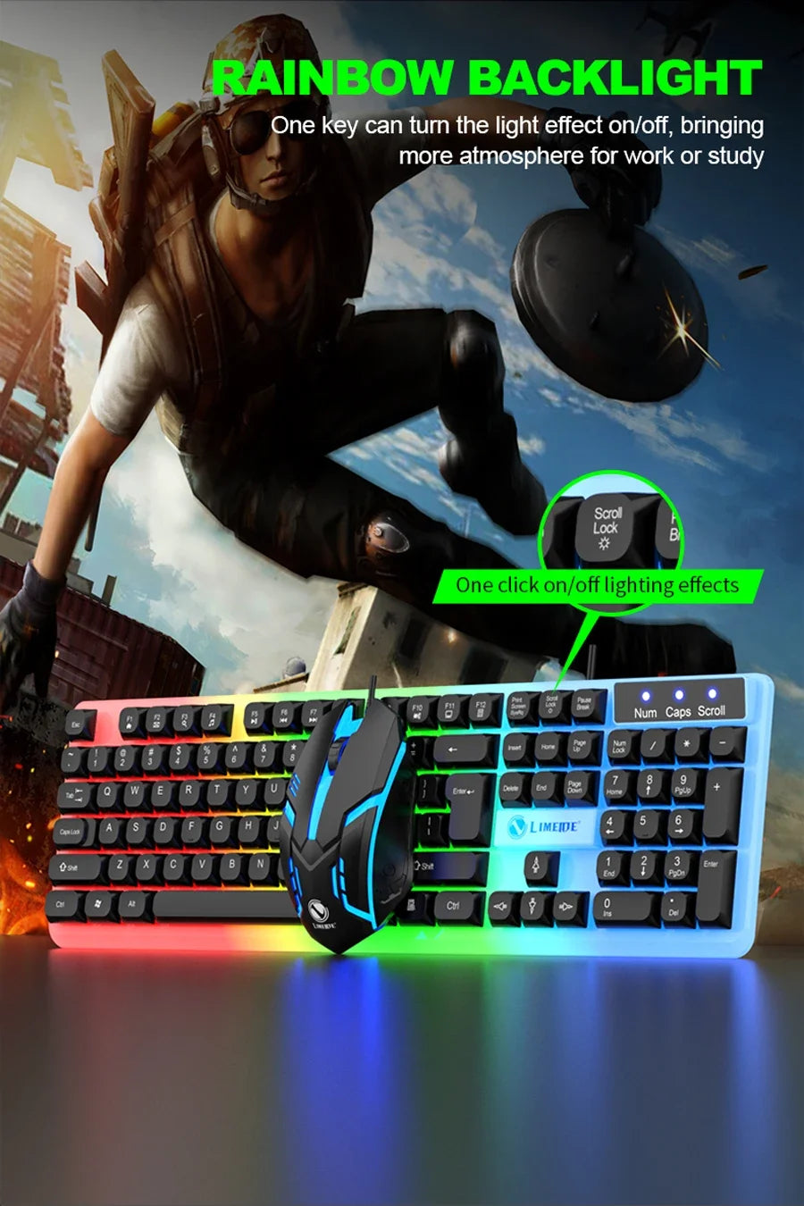 NG GTX350 — Combo Teclado e Mouse Gamer com LED