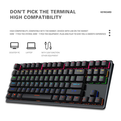 AyeBeau — Teclado Mecânico Gamer RGB 87 Teclas