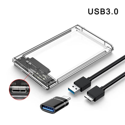 Case SATA 2,5″ Transparente USB 3.0/Type-C