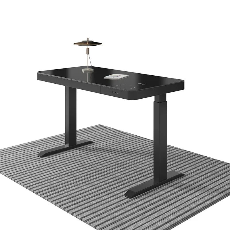 Mesa Ergonômica Inteligente Sit-Stand Elétrica XMSJ/Hollin – Tampo de Vidro Temperado, Estrutura de Aço Motorizada com Ajuste Automático de Altura e Certificação TUV para Alta Performance