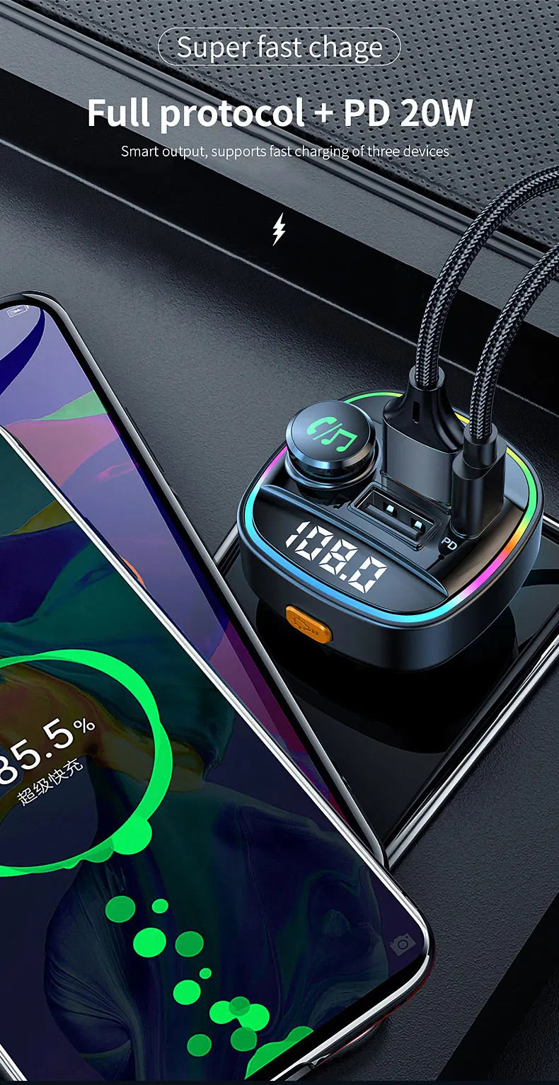 DYBO C22 — Transmissor FM Bluetooth 5.0 para Carro