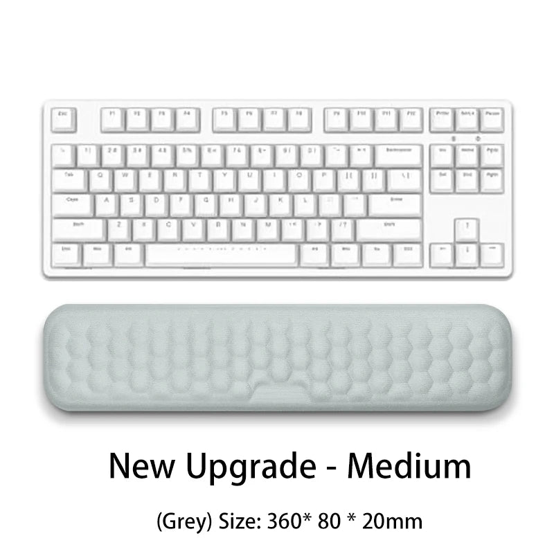 Apoio de pulso para teclado e mouse em espuma viscoelástica, suporte ergonômico para as mãos, ideal para notebooks e laptops.