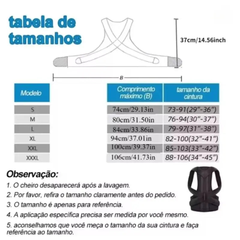 Colete Corretor Postural Reforcado com Suporte Lombar GOT-TOG