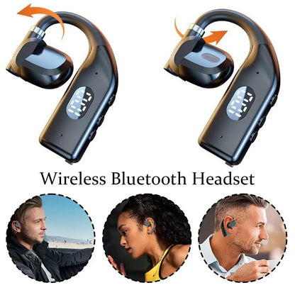 Fone de Ouvido Bluetooth 5.4 com Gancho Espetacular – Headset Esportivo e Empresarial de Alta Fidelidade