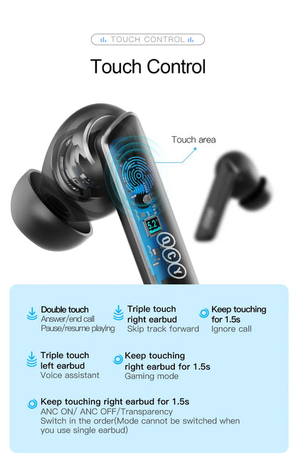 QCY HT05 MeloBuds ANC — Fone TWS Bluetooth 5.2 com ANC