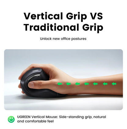 UGREEN — Mouse Vertical Ergonômico Sem Fio 4000 DPI