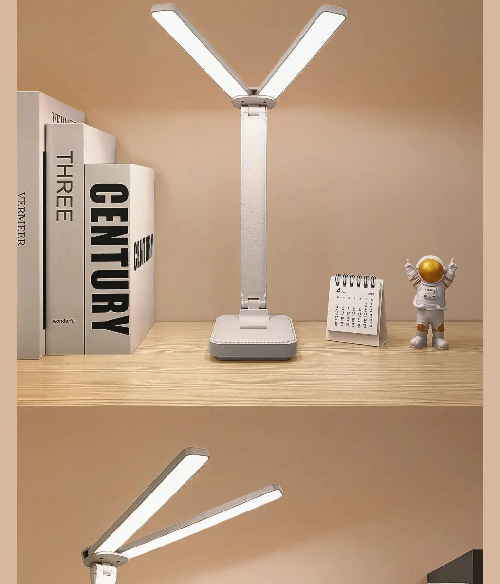 Luminária de Mesa LED Articulada – Touch Screen, 3 Tons de Luz e Bateria Recarregável