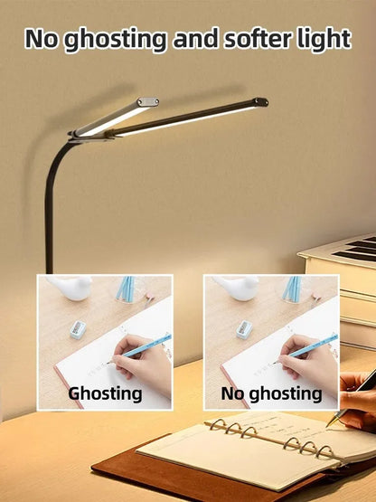 Luminária de Mesa LED DBF com Haste Flexível Gooseneck, CRI 90 e Controle Térmico/Luminoso (Single/Double Head)