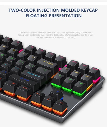 AyeBeau — Teclado Mecânico Gamer RGB 87 Teclas