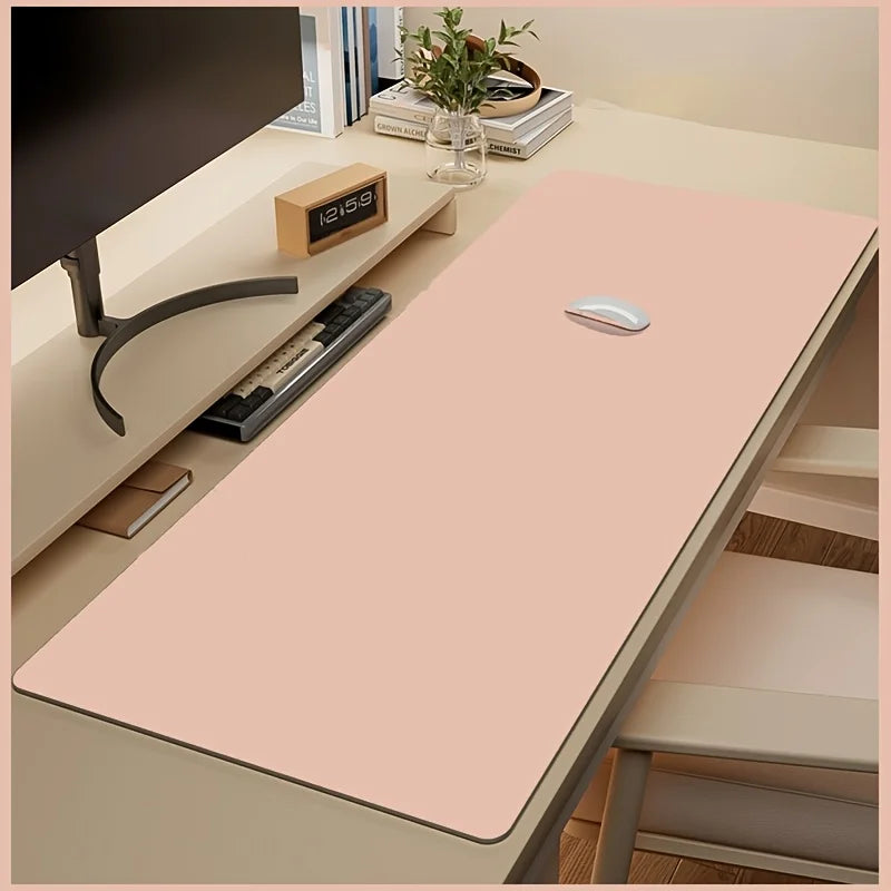 1 unidade de tapete de rato grande em couro sintético, antiderrapante e impermeável, ideal para escritório e mesa. Fácil de limpar.