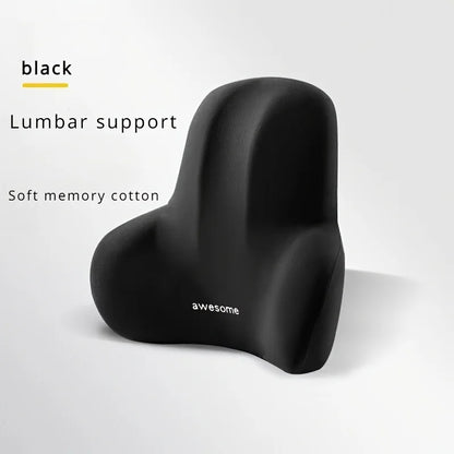 Conjunto de 1 almofada de assento em espuma viscoelástica - 2 em 1, para apoio lombar e assento, ideal para escritório e carro, nas cores cinza e preto. Ótima opção de presente para alívio da dor nas costas.