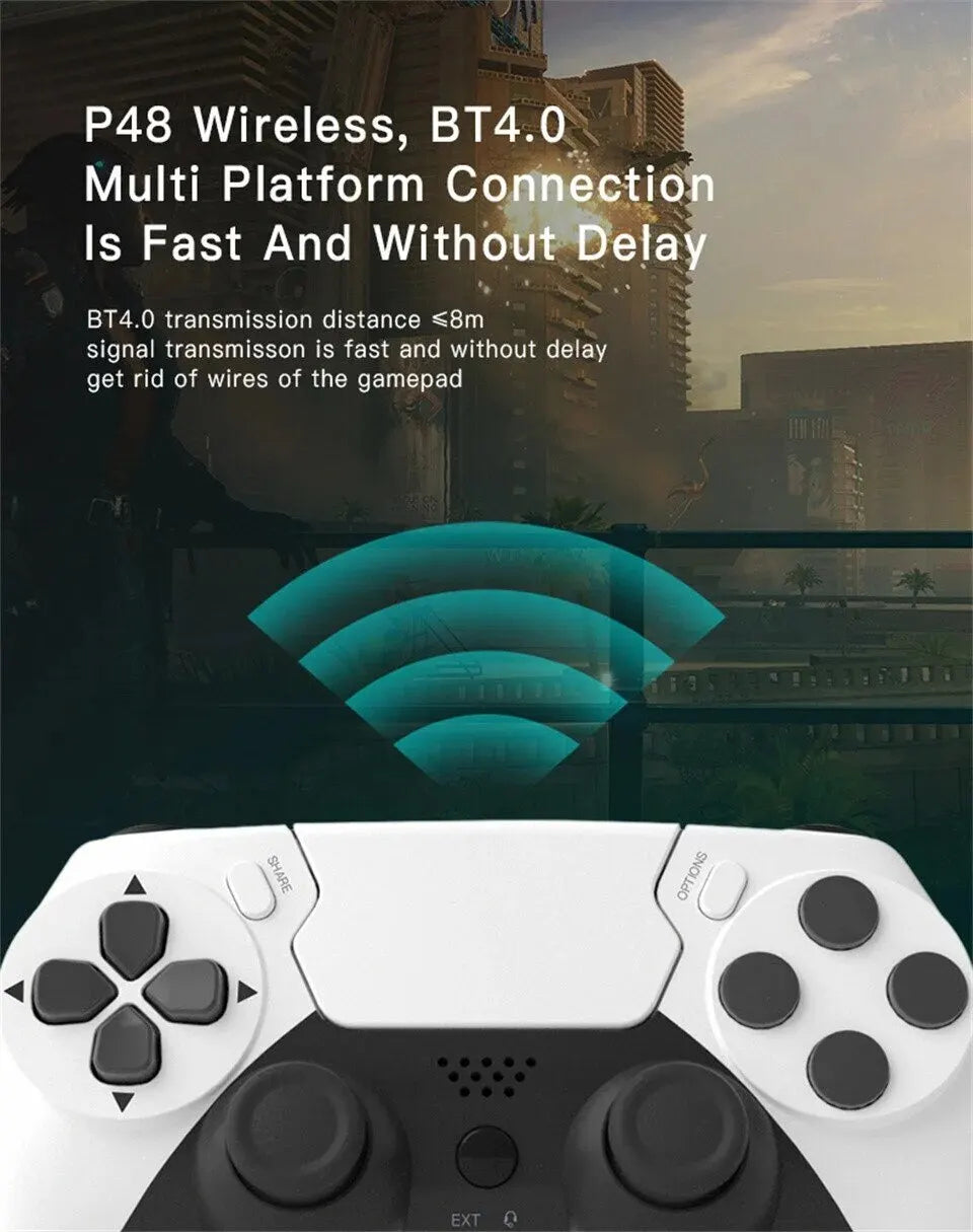 GAMINJA P48 — Controle Gamer Sem Fio para PS4, PS3 e PC