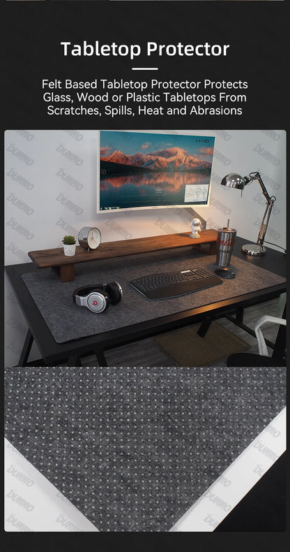 Mouse Pad Premium em Feltro de Lã XXL – Desk Mat Minimalista com Base Antiderrapante