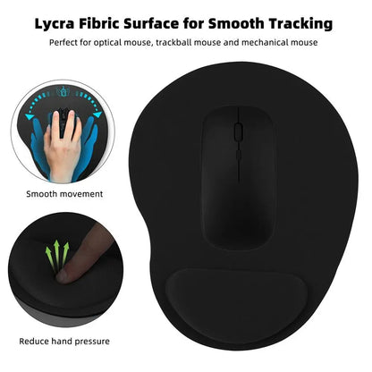 Mousepad ergonômico com apoio de pulso, confortável e antiderrapante, para PC e laptop.