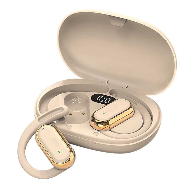 Fone de Ouvido Sem Fio Bluetooth 5.4 OWS Kebidu – Gancho Auricular Esportivo, Cancelamento de Ruído ENC e Bateria de até 20 Horas